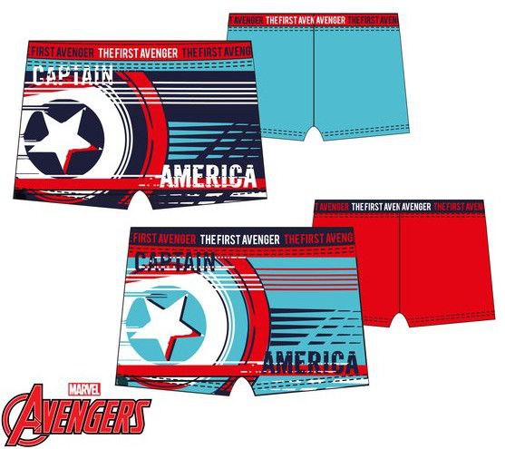 Costume Mare Boxer Parigamba da Bagno Captain America Avengers Marvel (Rosso)