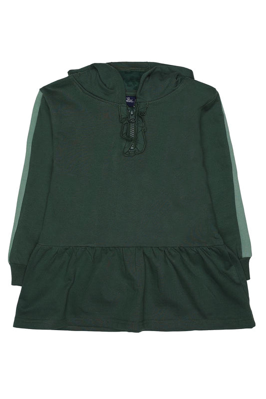 Street Monkey Felpa con Cappuccio Bambina Verde Militare, Stile Casual con Coulisse