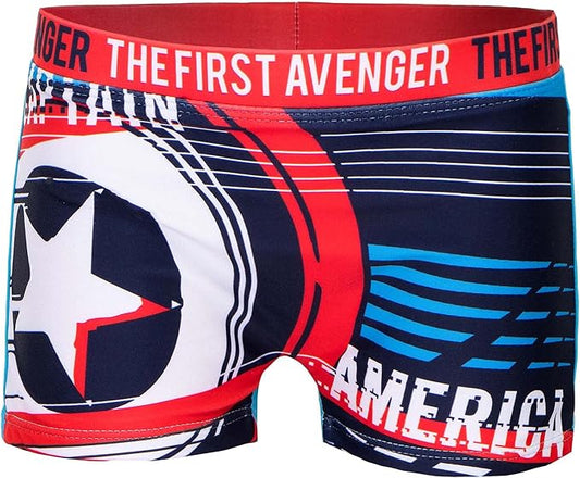 Costume Mare Boxer Parigamba da Bagno Captain America Avengers Marvel (Azzurro)