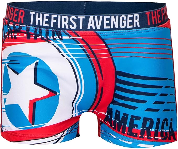 Costume Mare Boxer Parigamba da Bagno Captain America Avengers Marvel (Rosso)
