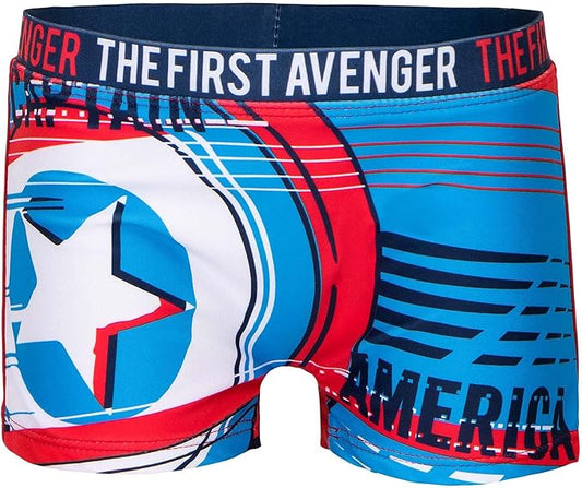 Costume Mare Boxer Parigamba da Bagno Captain America Avengers Marvel (Rosso)