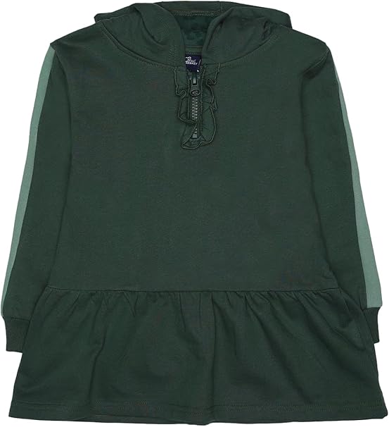 Street Monkey Felpa con Cappuccio Bambina Verde Militare, Stile Casual con Coulisse