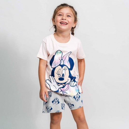 Pigiama Estivo di Minni per Bambine Giallo e Grigio Unisex-Bimbi