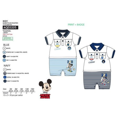 Tutina neonato Topolino Disney (Blu/Azzurro) 1 Anno